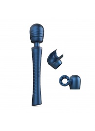 Синий вибромассажёр с насадками Man.wand Edgy - Manwan - во Владимире купить с доставкой
