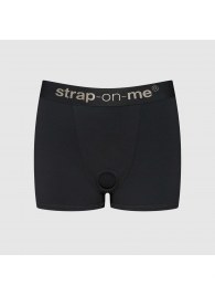 Черные трусики-боксеры для фиксации насадок Strap-on-me Harness Lingerie Allure - size M - Strap-on-me - купить с доставкой во Владимире