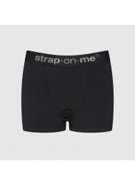 Черные трусики-боксеры для фиксации насадок Strap-on-me Harness Lingerie Allure - size L - Strap-on-me - купить с доставкой во Владимире