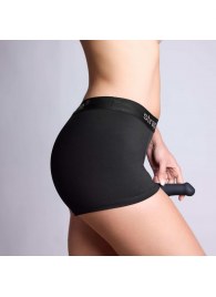 Черные трусики-боксеры для фиксации насадок Strap-on-me Harness Lingerie Allure - size XL - Strap-on-me - купить с доставкой во Владимире