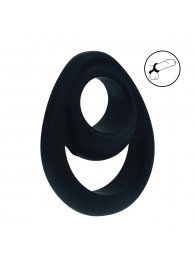 Черное эрекционное кольцо Double Ergo Silicone Cockring - Shots Media BV - во Владимире купить с доставкой