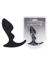 Черная анальная пробка для массажа простаты Double Ripple Silicone Prostate Massager - Shots Media BV - во Владимире купить с доставкой