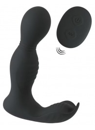 Черная анальная пробка с вибрацией, вращением и пультом ДУ RC Butt Plug with 2 Functions - Orion - во Владимире купить с доставкой