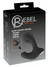 Черная анальная вибропробка с функцией расширения RC Butt Plug with 3 functions - Orion - во Владимире купить с доставкой