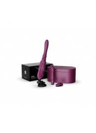 Фиолетовая секс-машина с функцией нагрева, насадками и присоской Sesh - Zalo - купить с доставкой во Владимире