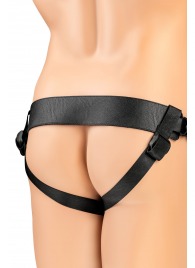 Телесный фаллопротез на черных ремнях Conall - 15 см. - ToyFa - купить с доставкой во Владимире