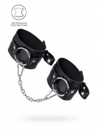 Черные оковы из толстой кожи с люверсами - Pecado - купить с доставкой во Владимире