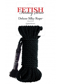 Черная веревка для фиксации Deluxe Silky Rope - 9,75 м. - Pipedream - купить с доставкой во Владимире