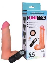 Фаллическая насадка Харнесс UNICOCK 5,5  с вибрацией - 17 см. - LOVETOY (А-Полимер) - купить с доставкой во Владимире