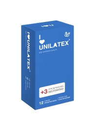 Классические презервативы Unilatex Natural Plain - 12 шт. + 3 шт. в подарок - Unilatex - купить с доставкой во Владимире