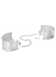 Серебристые наручники-браслеты Desir Metallique Handcuffs - Bijoux Indiscrets - купить с доставкой во Владимире
