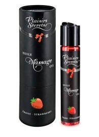 Массажное масло с ароматом клубники Huile de Massage Gourmande Fraise des Bois - 59 мл. - Plaisir Secret - купить с доставкой во Владимире