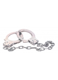 Наручники из металла с длинной цепочкой CHROME HANDCUFFS METAL HANDCUFFS W. KEY - NMC - купить с доставкой во Владимире