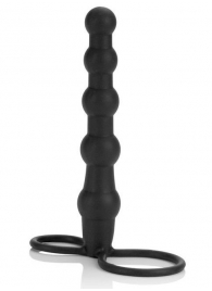 Насадка на пенис для двойного проникновения Silicone Beaded Double Rider - 14 см. - California Exotic Novelties - во Владимире купить с доставкой