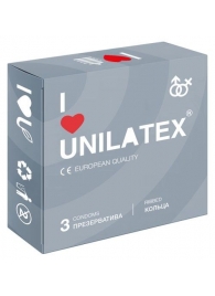 Презервативы с рёбрами Unilatex Ribbed - 3 шт. - Unilatex - купить с доставкой во Владимире