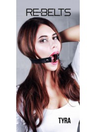 Чёрный кожаный чокер-кляп Tyra Black - Rebelts - купить с доставкой во Владимире