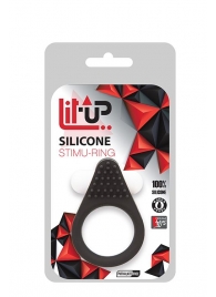 Чёрное эрекционное кольцо LIT-UP SILICONE STIMU RING 1 BLACK - Dream Toys - во Владимире купить с доставкой