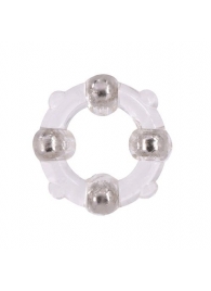 Эрекционное кольцо с 4 бусинами MENZSTUFF STUD RING CLEAR - Dream Toys - во Владимире купить с доставкой