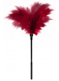 Пластиковая метелочка с красными пёрышками Small Feather Tickler - 32 см. - Blush Novelties - купить с доставкой во Владимире
