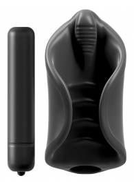 Чёрный мастурбатор Vibrating Silicone Stimulator с вибрацией - Pipedream - во Владимире купить с доставкой