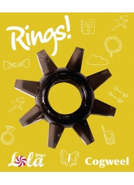 Чёрное эрекционное кольцо Rings Cogweel - Lola Games - во Владимире купить с доставкой