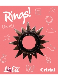 Чёрное эрекционное кольцо Rings Cristal - Lola Games - во Владимире купить с доставкой