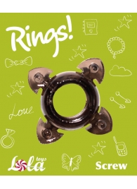 Чёрное эрекционное кольцо Rings Screw - Lola Games - во Владимире купить с доставкой