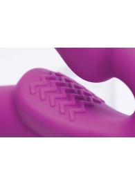 Ярко-розовый безремневой вибрострапон Evoke Vibrating Strapless Silicone Strap-on Dildo - XR Brands - купить с доставкой во Владимире