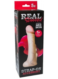 Реалистичная насадка с мошонкой REAL Standard - 18 см. - LOVETOY (А-Полимер) - купить с доставкой во Владимире