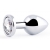 Серебристая анальная пробка с прозрачным стразом - 7,2 см. - Anal Jewelry Plug - купить с доставкой во Владимире