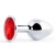 Серебристая анальная пробка с красным стразом - 7,2 см. - Anal Jewelry Plug - купить с доставкой во Владимире