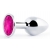 Серебристая анальная пробка с малиновым кристаллом - 7,2 см. - Anal Jewelry Plug - купить с доставкой во Владимире