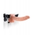 Телесный полый страпон с вибрацией Vibrating Hollow Strap-On with Balls - 24 см. - Pipedream - купить с доставкой во Владимире