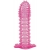 Гелевая розовая насадка с шипами - 12 см. - Toyfa Basic - во Владимире купить с доставкой