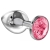 Большая серебристая анальная пробка Diamond Pink Sparkle Large с розовым кристаллом - 8 см. - Lola Games - купить с доставкой во Владимире