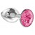 Малая серебристая анальная пробка Diamond Pink Sparkle Small с розовым кристаллом - 7 см. - Lola Games - купить с доставкой во Владимире