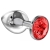 Большая серебристая анальная пробка Diamond Red Sparkle Large с красным кристаллом - 8 см. - Lola Games - купить с доставкой во Владимире