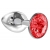 Малая серебристая анальная пробка Diamond Red Sparkle Small с красным кристаллом - 7 см. - Lola Games - купить с доставкой во Владимире