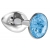 Малая серебристая анальная пробка Diamond Light blue Sparkle Small с голубым кристаллом - 7 см. - Lola Games - купить с доставкой во Владимире