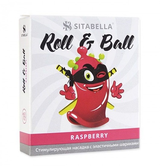 Стимулирующий презерватив-насадка Roll   Ball Raspberry - Sitabella - купить с доставкой во Владимире