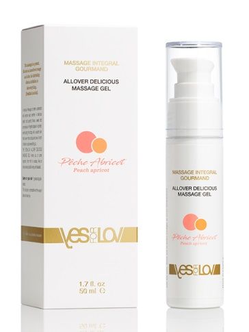 Универсальный массажный гель-смазка Allover Delicious Massage Gel с ароматом персика и аброкоса - 50 мл. - YESforLOV - купить с доставкой во Владимире