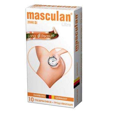 Розовые презервативы Masculan Ultra Long Pleasure с колечками, пупырышками и продлевающим эффектом - 10 шт. - Masculan - купить с доставкой во Владимире