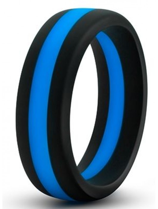 Черно-синее эрекционное кольцо Silicone Go Pro Cock Ring - Blush Novelties - во Владимире купить с доставкой