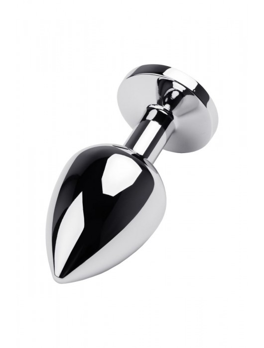 Серебристая коническая анальная пробка с красным кристаллом - 8 см. - ToyFa - купить с доставкой во Владимире