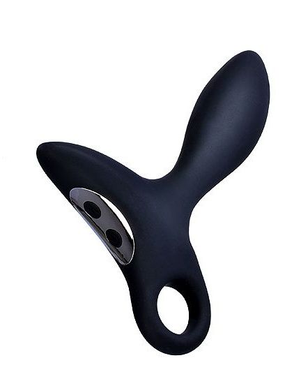 Черный силиконовый анальный вибромассажер Erokey с колечком-ограничителем - Erokay - во Владимире купить с доставкой