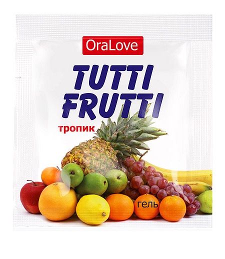 Пробник гель-смазки Tutti-frutti со вкусом тропических фруктов - 4 гр. - Биоритм - купить с доставкой во Владимире