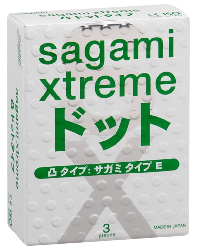 Презервативы Sagami Xtreme SUPER DOTS с точками - 3 шт. - Sagami - купить с доставкой во Владимире