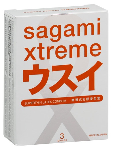 Ультратонкие презервативы Sagami Xtreme SUPERTHIN - 3 шт. - Sagami - купить с доставкой во Владимире