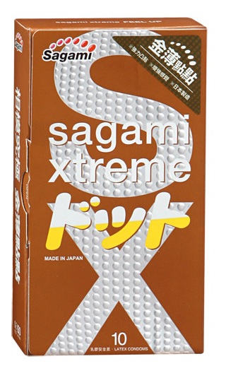 Презервативы Sagami Xtreme FEEL UP с точечной текстурой и линиями прилегания - 10 шт. - Sagami - купить с доставкой во Владимире