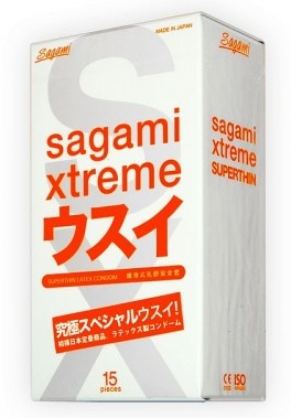 Ультратонкие презервативы Sagami Xtreme SUPERTHIN - 15 шт. - Sagami - купить с доставкой во Владимире